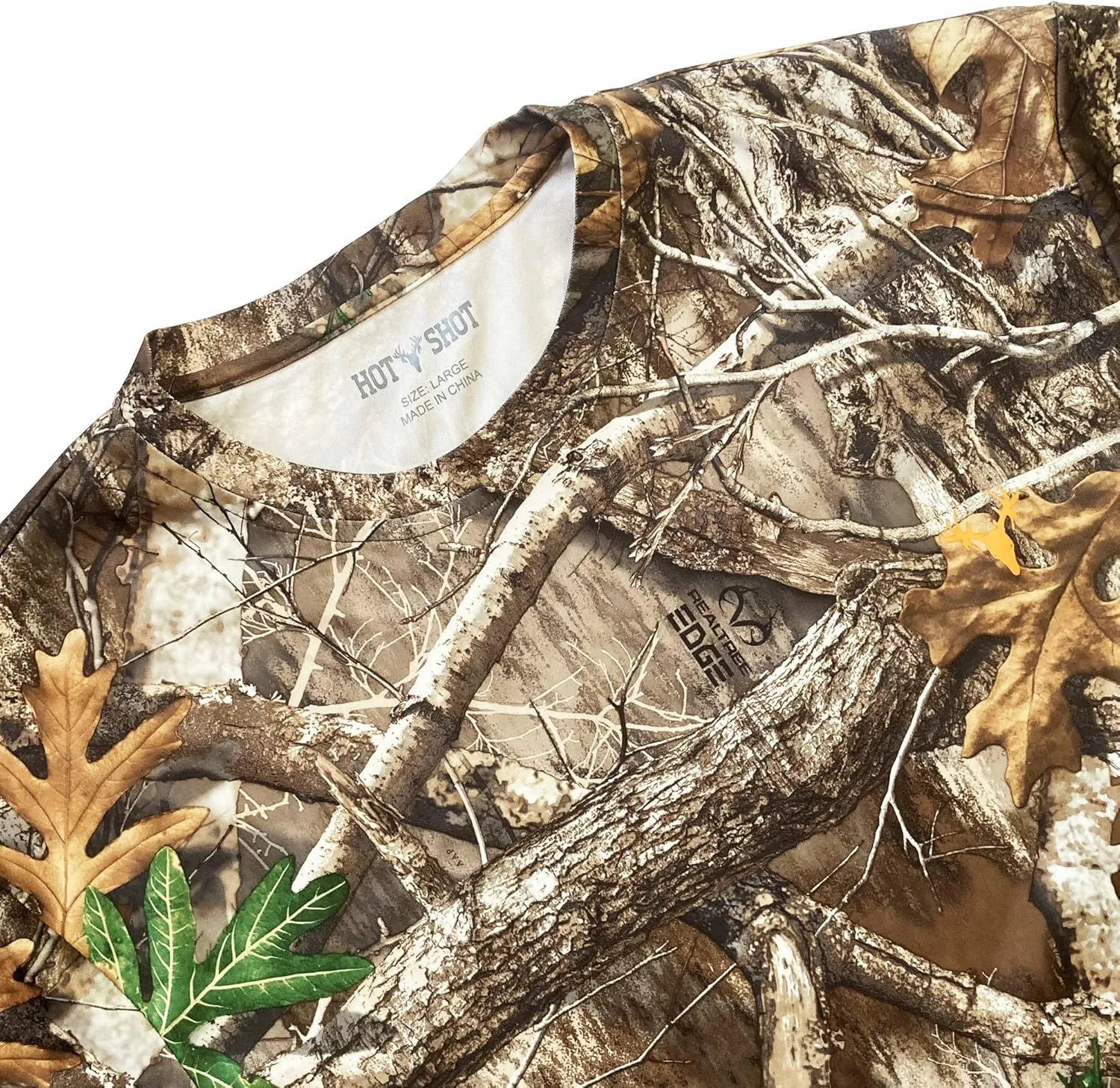 HOT SHOT Mens Camo Hunting Long Sleeve Shirt  Quick Dry Performance Shirt