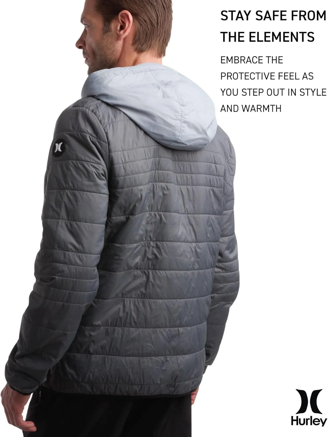 Hurley Men's Jacket - Balsam Lightweight Packable Puffer Coat - Weather Resistant Outerwear Windbreaker Coat for Men (M-XL)