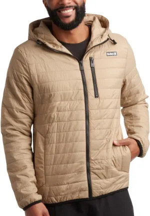 Hurley Men's Jacket - Balsam Lightweight Packable Puffer Coat - Weather Resistant Outerwear Windbreaker Coat for Men (M-XL)