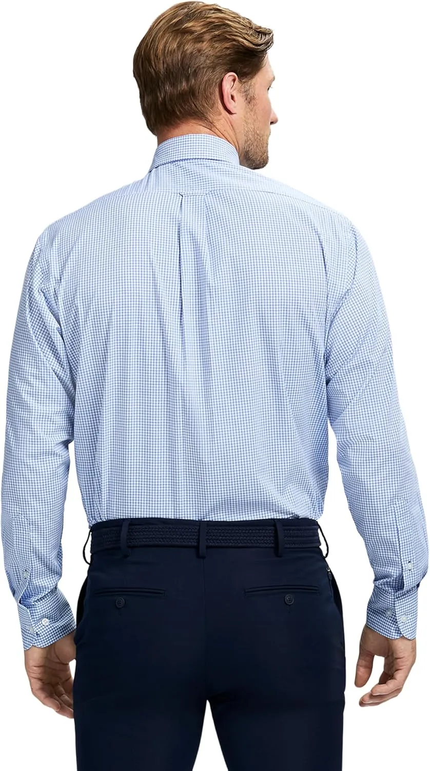IZOD Men's Dress Shirt Regular Fit Long Sleeve Wrinkle Free Stretch Button Down Collar