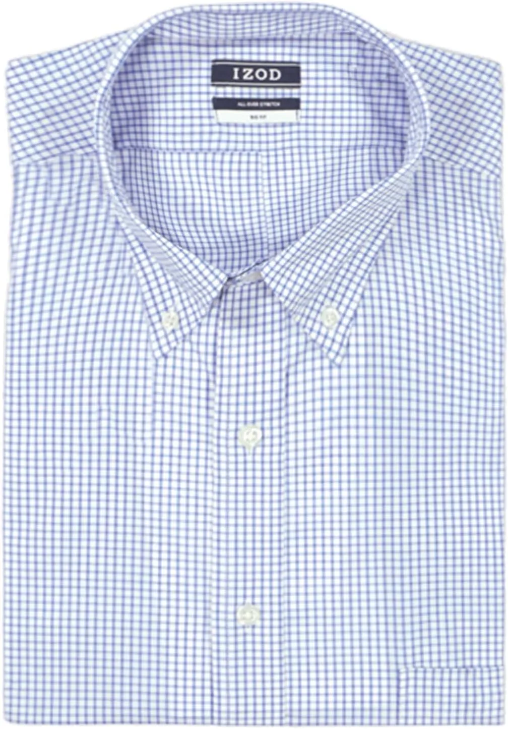 IZOD Men's Dress Shirt Regular Fit Long Sleeve Wrinkle Free Stretch Button Down Collar