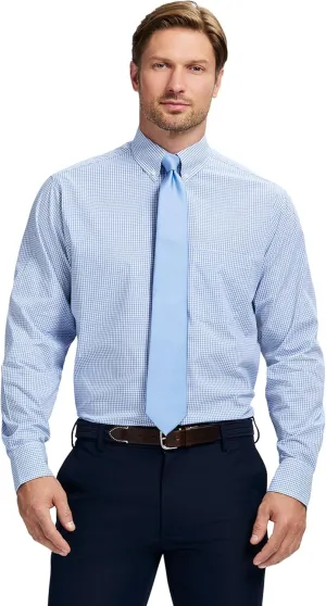 IZOD Men's Dress Shirt Regular Fit Long Sleeve Wrinkle Free Stretch Button Down Collar