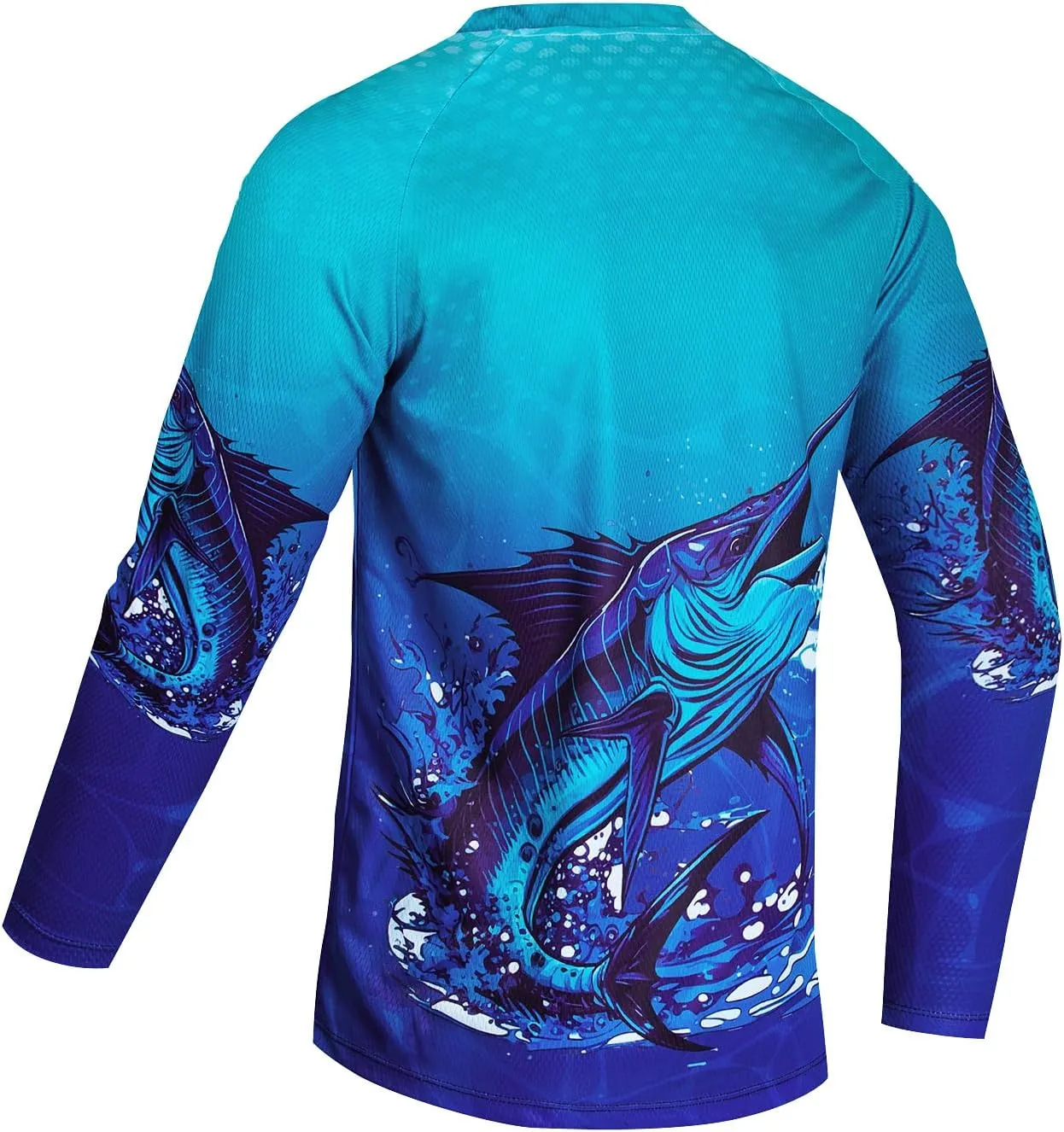 JPOJPO Mens Fishing Shirt Long Sleeve, Fishing Jerseys Fish Tshirts - Breathable, Cooling, Light-Weight