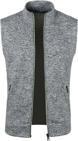 jsaierl Men's Casual Stand Collar Vest Full Zip Up Jacket Coat Vest Lightweight Slim Fit Vest Jackets with Zipper Pockets