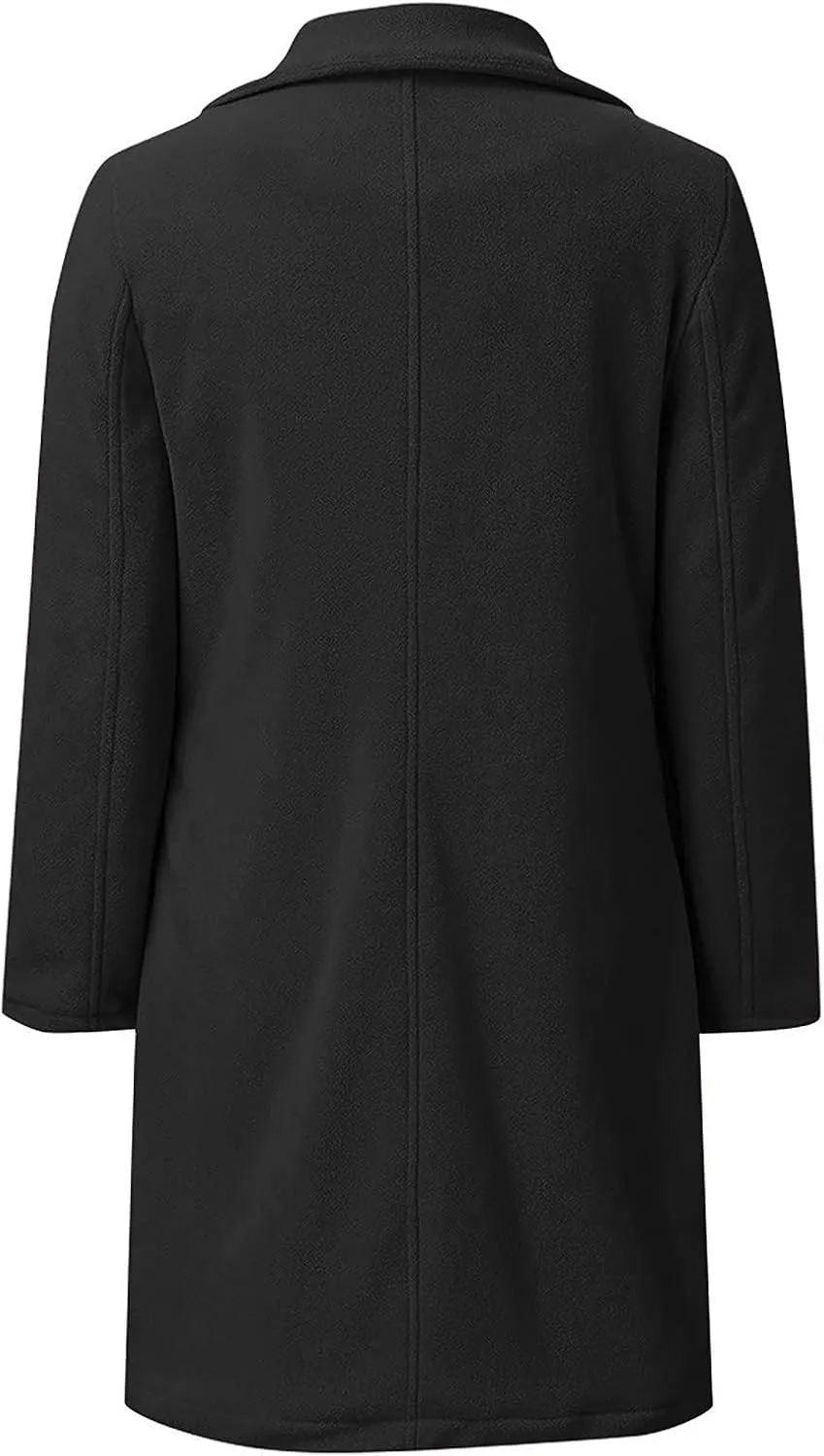 jsaierl Women's Peacoat Fall Winter Casual Notch Lapel Single Breasted Trench Coat Fashion Mid Long Pea Coat with Pocket 2024