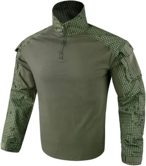 KRYDEX Tactical Men's Combat Shirt Rapid Assault Long Sleeve Shirt with Elbow Pads