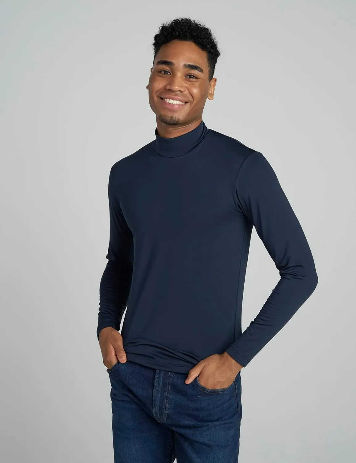 LAPASA Mens Thermal Underwear Top Fleece Mock Neck Long Sleeve Shirt Base Layer Undershirt Lightweight Midweight M102/M123