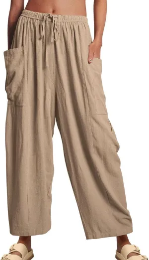 Lapidata Linen Pants,Wide Leg Loose Cotton Linen Pants, Summer Beach Vacation Pants for Women,Palazzo Harem Pants