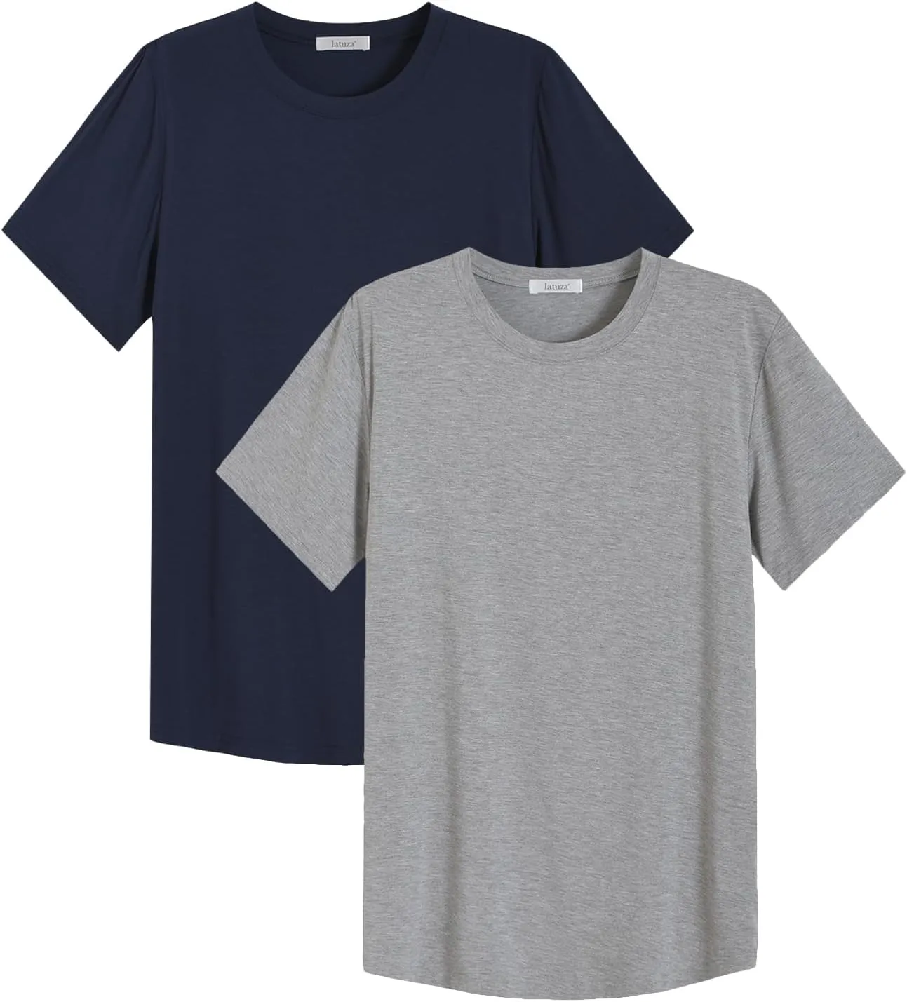 Latuza Men's Bamboo Viscose Cooling T-Shirt Crew Neck Tee Shirt 2 Pack
