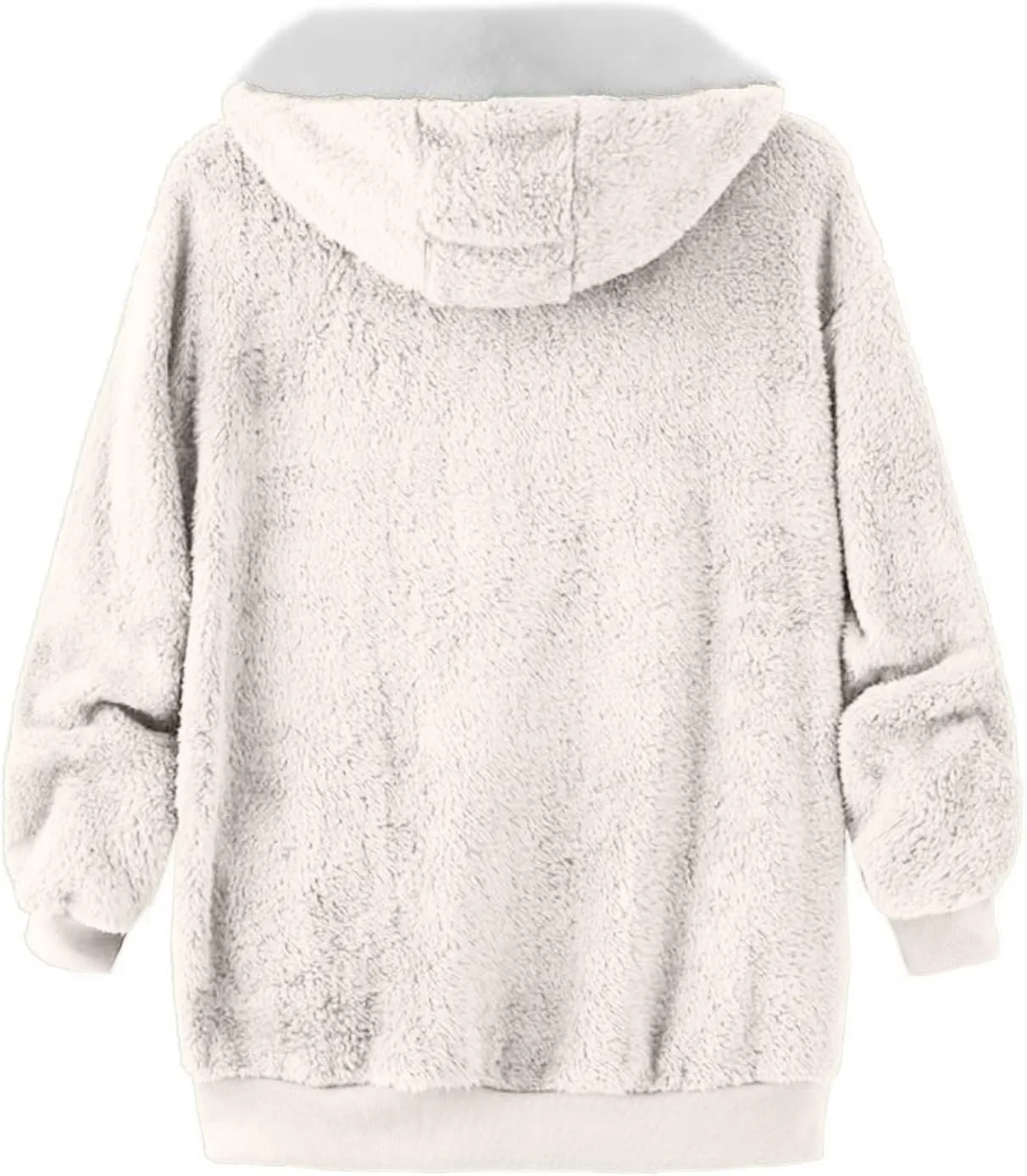 LCMTWX Fuzzy Shaggy Teddy Coats Jacket Cute Hooded Pullover Sweatershirt Solid Artificial Wool Coats Outwear Winter Coat