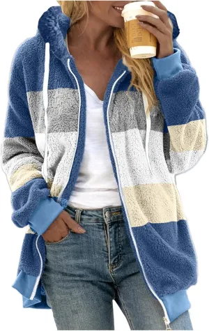 LCMTWX Fuzzy Shaggy Teddy Coats Jacket Cute Hooded Pullover Sweatershirt Solid Artificial Wool Coats Outwear Winter Coat