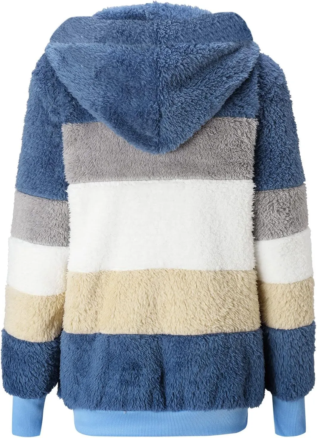 LCMTWX Fuzzy Shaggy Teddy Coats Jacket Cute Hooded Pullover Sweatershirt Solid Artificial Wool Coats Outwear Winter Coat