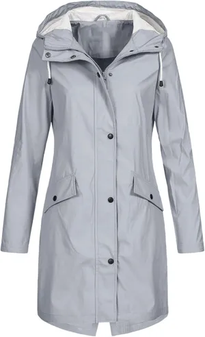LCMTWX Raincoat Hoodie for Women Casual Women Thicker Winter Slim Women's Coat Rain Jackets for Women Waterproof Rain
