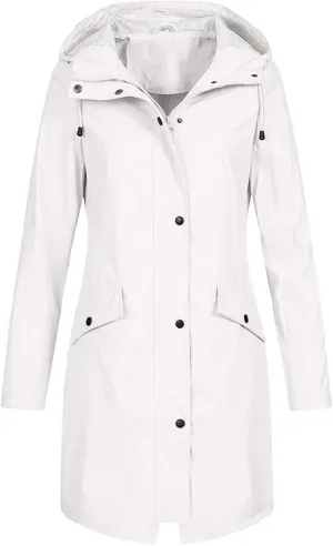 LCMTWX Women Oversized Fleece Lined Raincoat Casual Winter Slim Women's Coat Outdoor Warm Rain Jacket Rain Jacket Womens