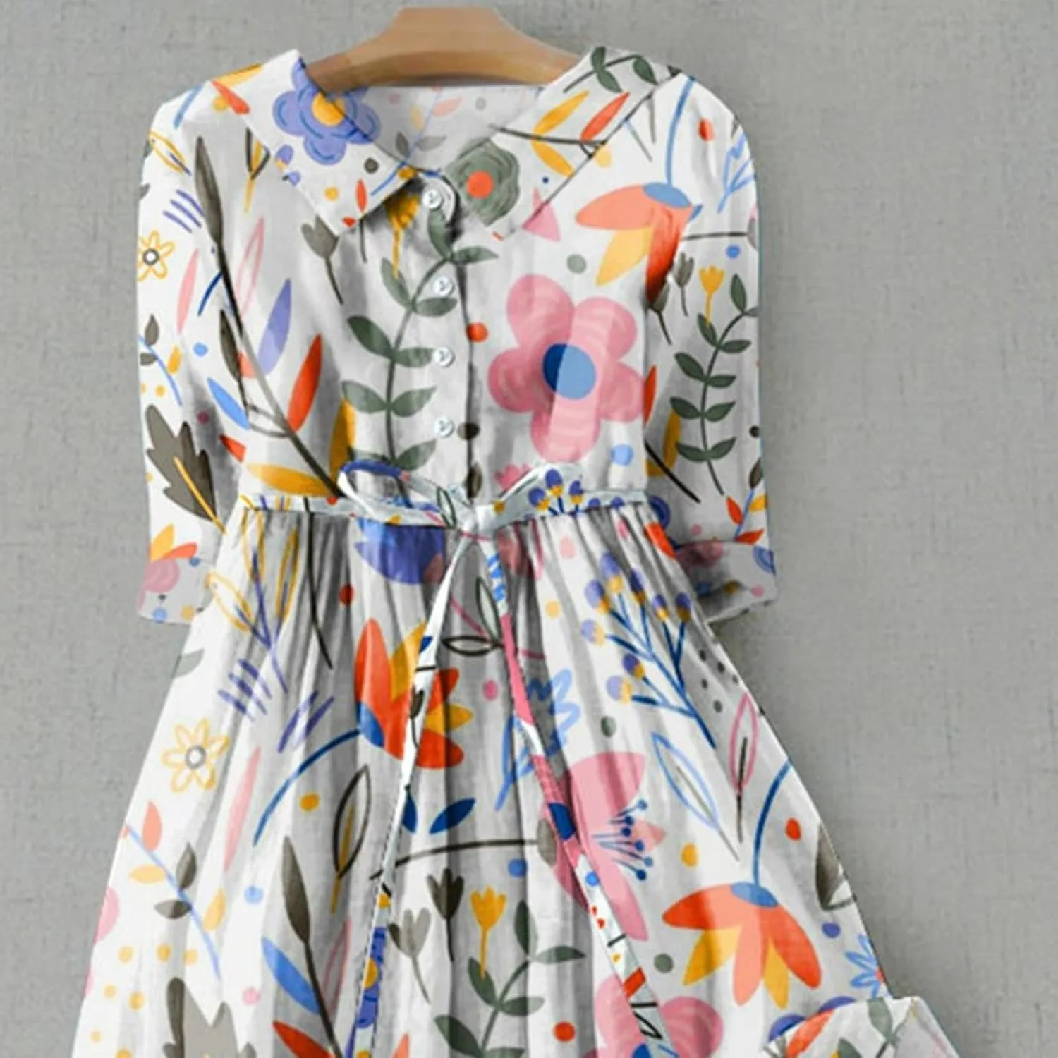 Linen Dresses Women 2025 Plus Size Floral Maxi Dress Short Sleeve Button Down t-Shirt Dress Swing Beach Sundresses