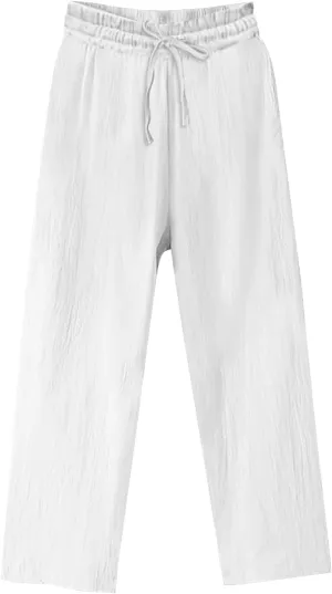 Linen Pants for Women Baggy 2025 Plus Size Straight Leg Pants Wide Leg Solid Palazzo Trousers Beach Travel Outfits