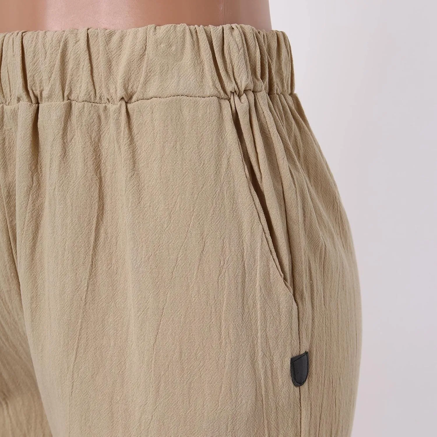 Linen Pants for Women High Waist Wide Leg Pants Loose Fit Summer Beach Pants Lightweight Long Casual Trousers Pocket