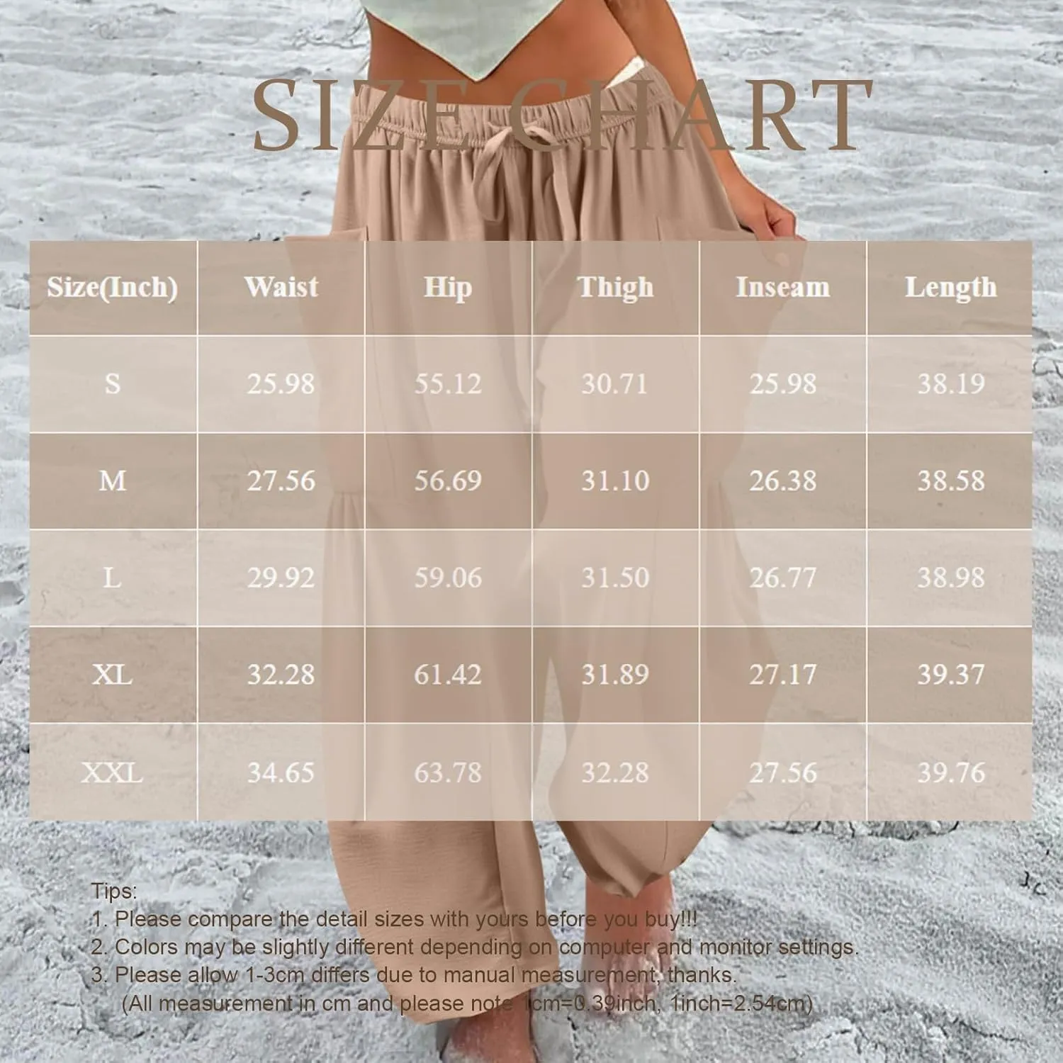 Linen Pants Women Casual Drawstring Cropped Barrel Palazzo Harem Pants Flowy Boho Beach Lounge Pants with Pockets