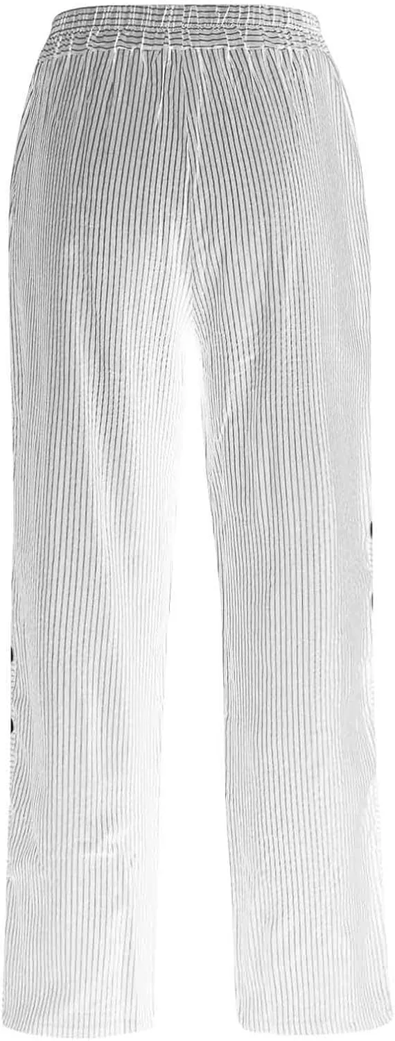 Linen Pants Women Ladies Casual Summer Loose Solid Color Boho Plus Size High Waist Linen Pants Cotton Comfy Lounge Trousers