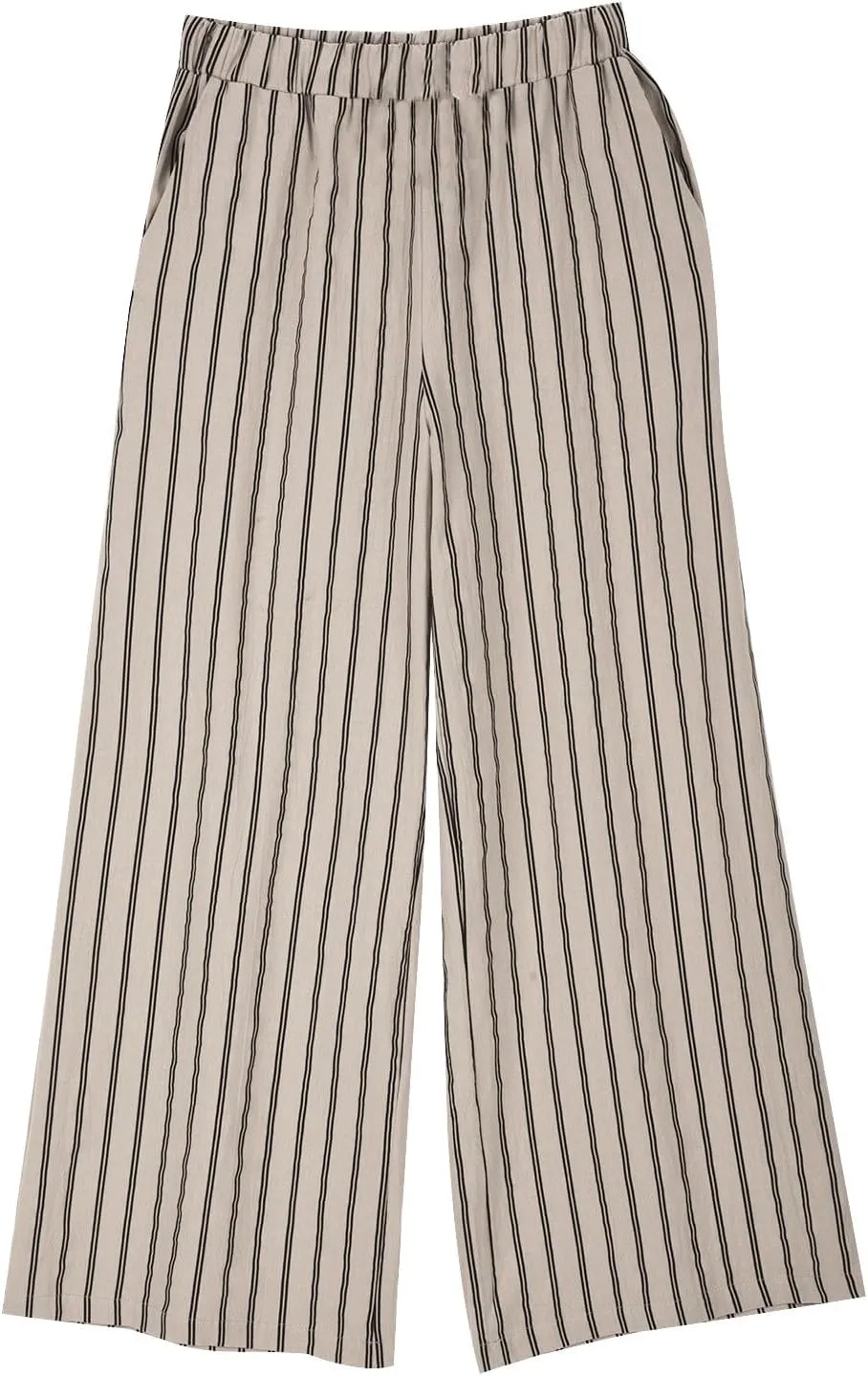 Linen Pants Women Summer Casual Loose Travel Wide Leg Flowy Pants Boho Elastic Waist Linen Beach Pants Trousers