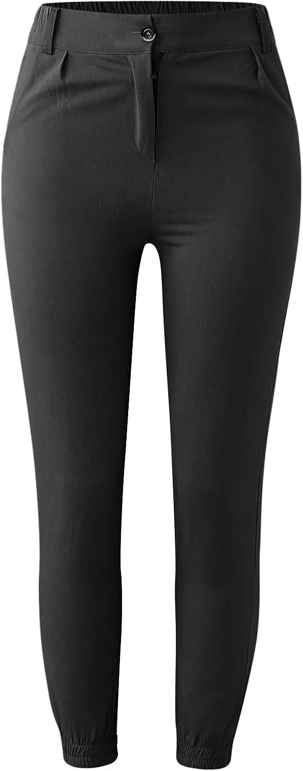Linen Pants Womens Cotton High Waist Button Casual Pants Slim 2025 Trendy Spring Cropped Trousers with Pockets