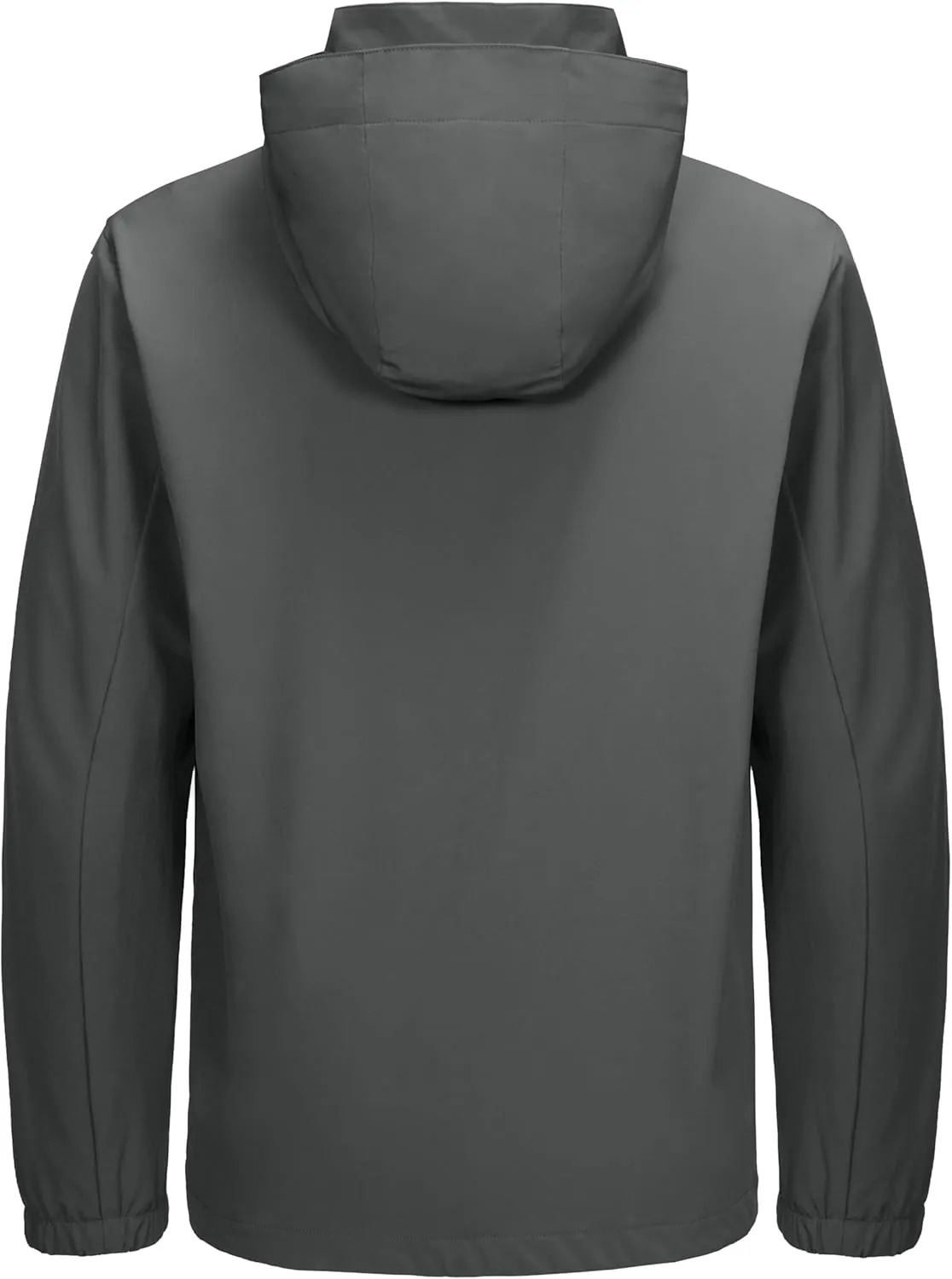 Little Donkey Andy Men's Lightweight Windbreaker Jacket Removable Hooded Windproof Coat for Running Hiking Golf