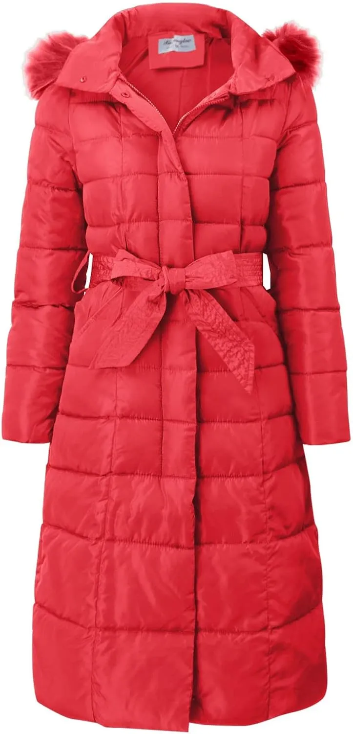 Long Jacket Women Fur Collar Lace Up Cotton Parkas Coat Classic Winter 2023 Warm with Hood Military Utility Jackets