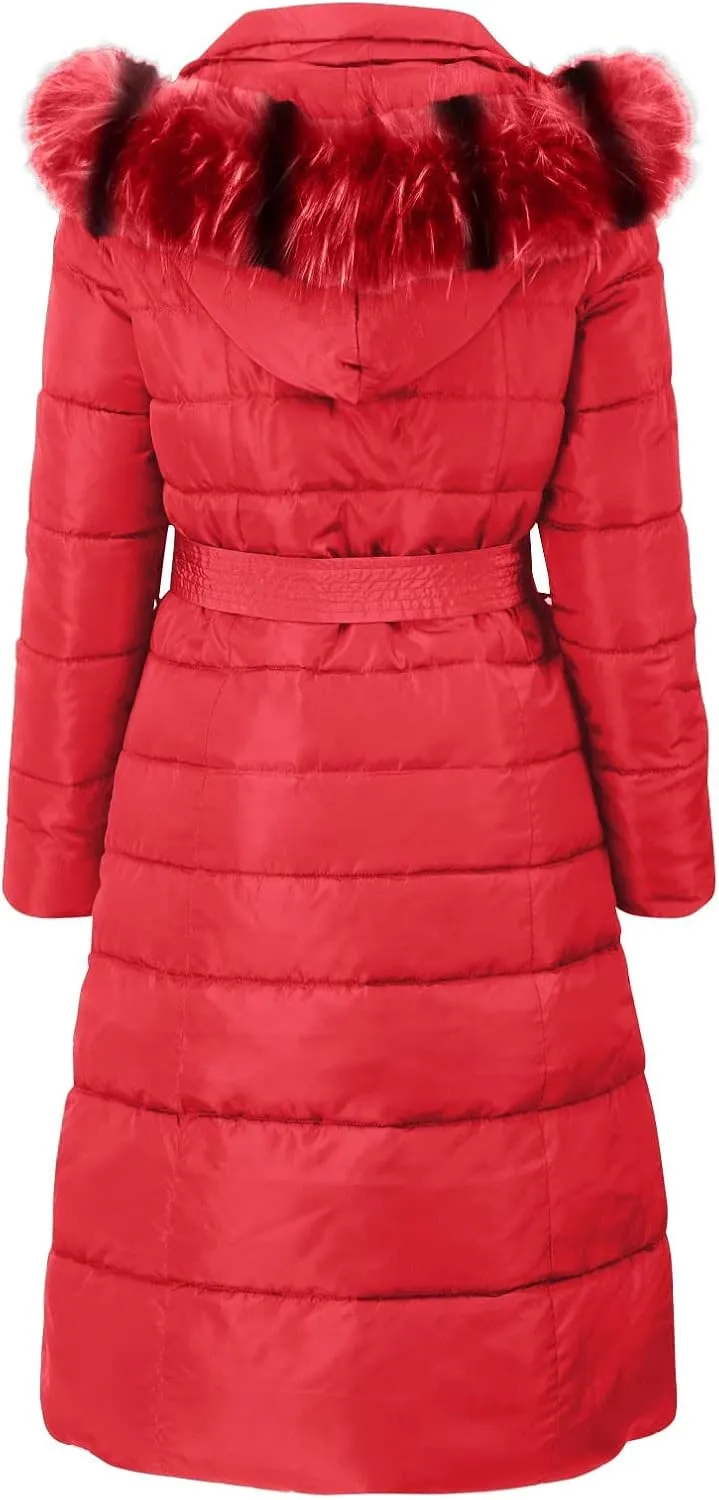 Long Jacket Women Fur Collar Lace Up Cotton Parkas Coat Classic Winter 2023 Warm with Hood Military Utility Jackets