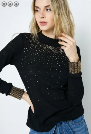 long sleeve rhinestone thermal