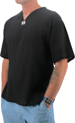 Love Quality Men's Short Sleeve Shirt 100% Cotton Hippie Yoga Shirt