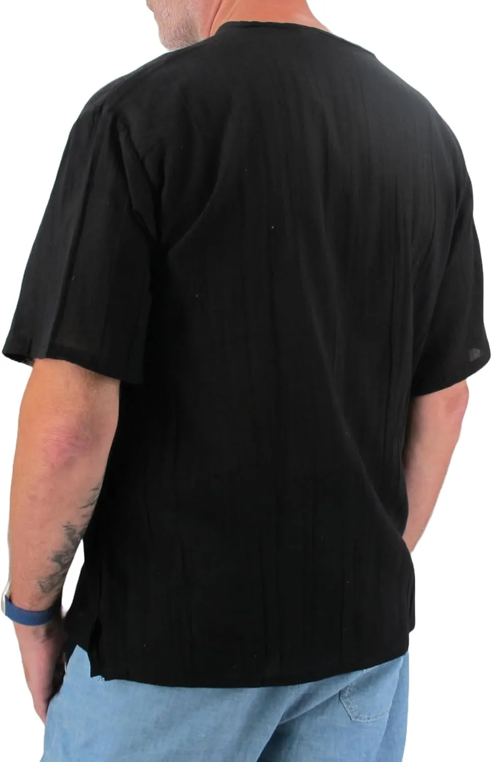 Love Quality Men's Short Sleeve Shirt 100% Cotton Hippie Yoga Shirt