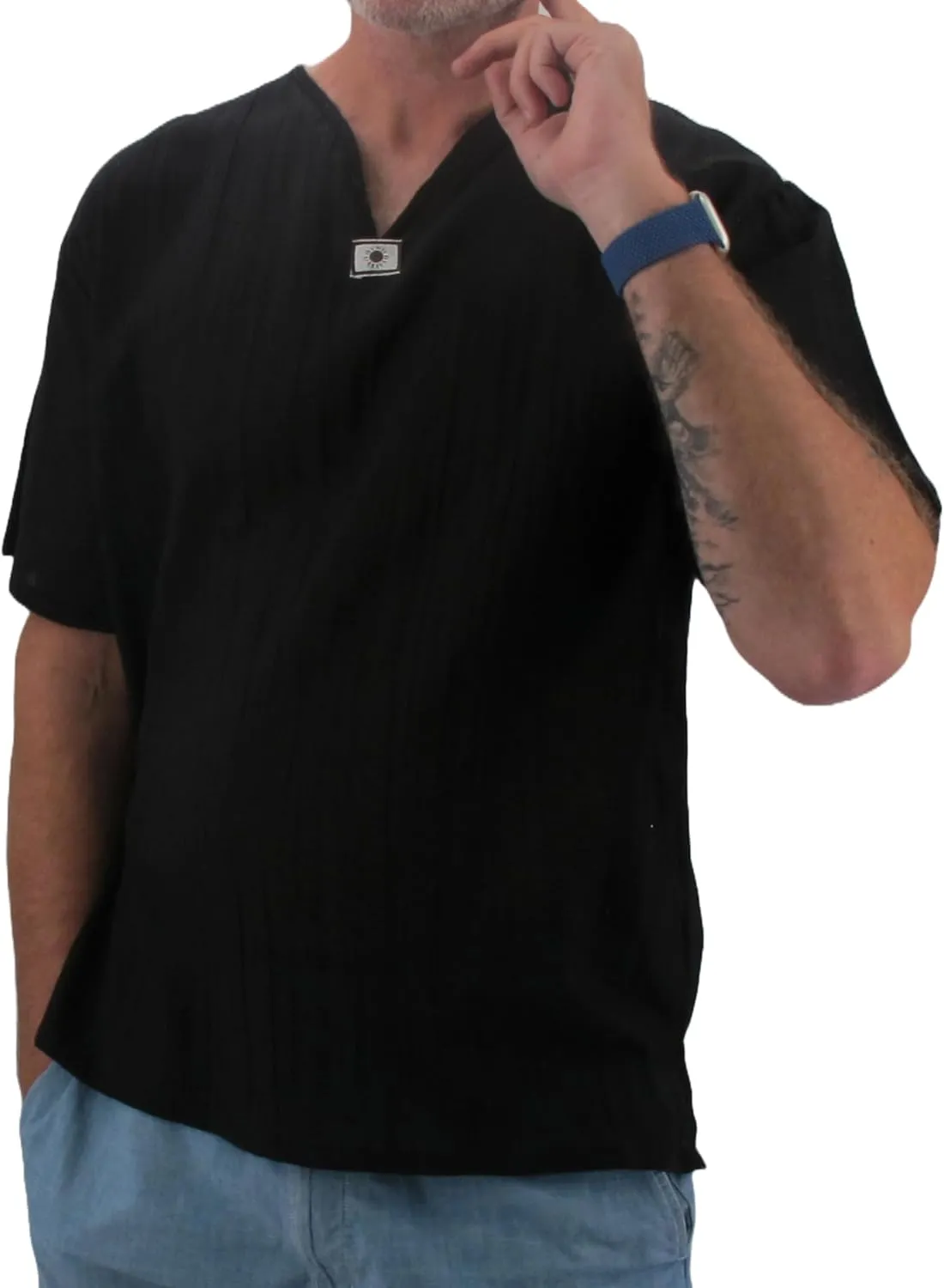 Love Quality Men's Short Sleeve Shirt 100% Cotton Hippie Yoga Shirt