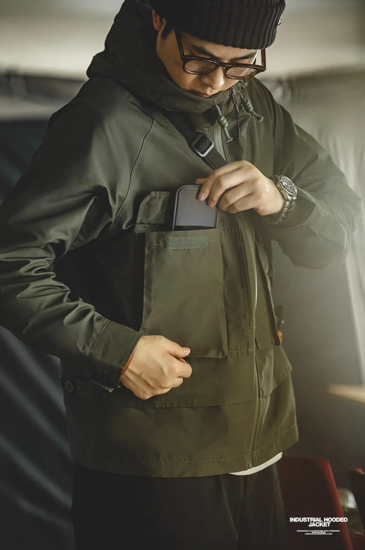 Maden Big Pockets Hooded Jacket for Men Army Green Vintage Do Old Outdoor Wear Military Windproof Coat Warm Tactical Jacket