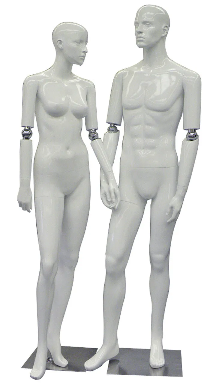 Male White Mannequin with Movable Elbows MM-HMB2WH