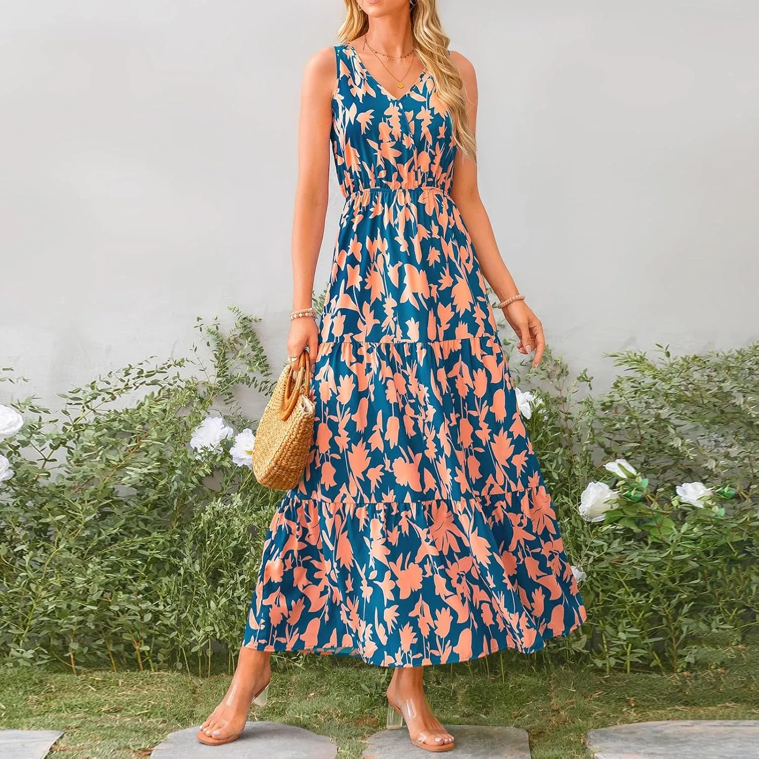 Maxi Dresses for Women 2025 Casual Spring Summer Maxi Dress Sleeveless Sundresses Dresses for Women