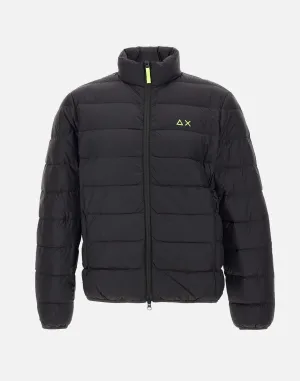 Men's Black Down Jacket with Belt