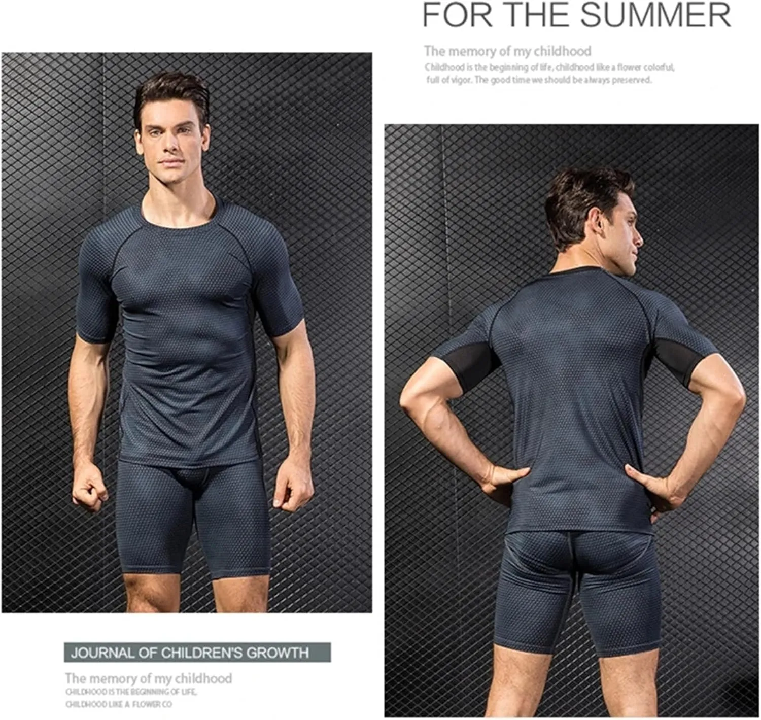 Men's Bodybuilding T - Shirt Slim Quick Dry Compression Shirt Short Sleeve Running Baselayer Top