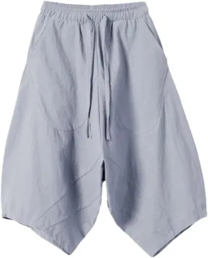 Men's Capri Pants Drop Crotch Baggy Cropped Trousers Harajuku Style Harem Pants Joggers Pants