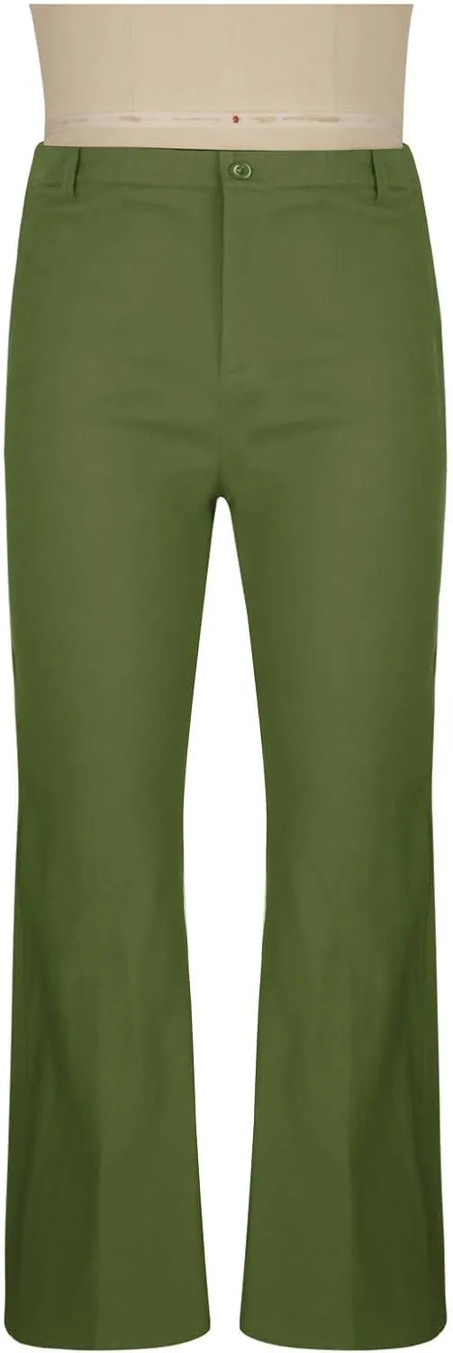 Mens Flared Pants with Belt Loops and Pockets Fashionable Wide Leg Trousers for Formal and Casual Wear