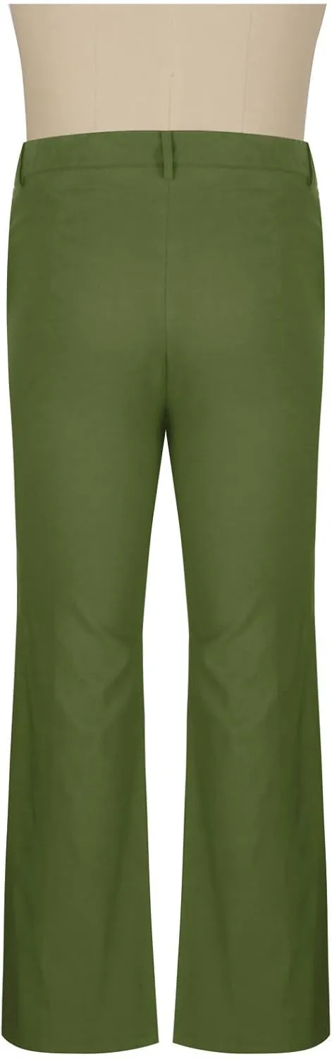 Mens Flared Pants with Belt Loops and Pockets Fashionable Wide Leg Trousers for Formal and Casual Wear