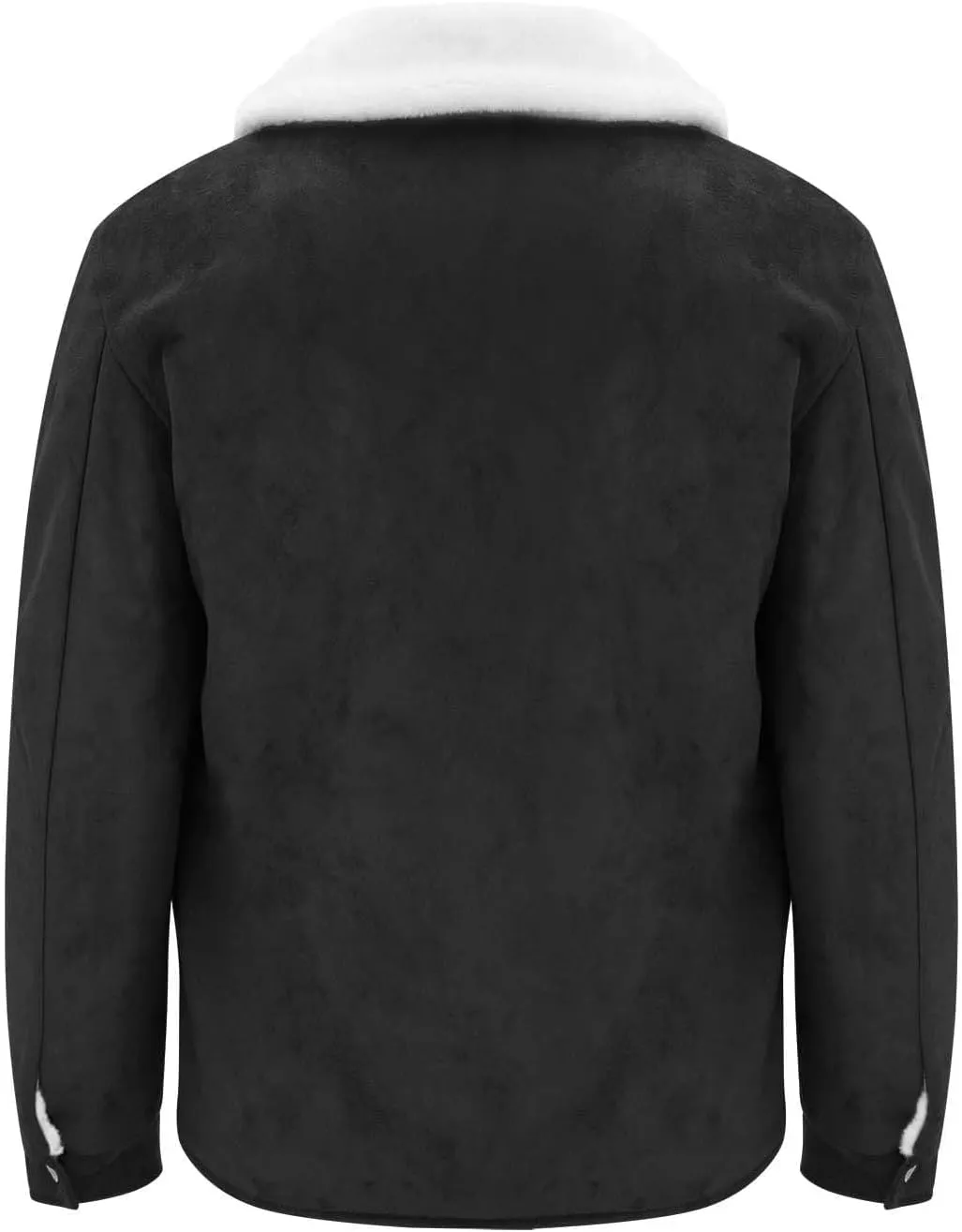 Men's Fleece Jacket Suede Faux Fur Collar Jacket Sherpa Lined Lapel Coat Heavyweight Leisure Winter Coat Outwear