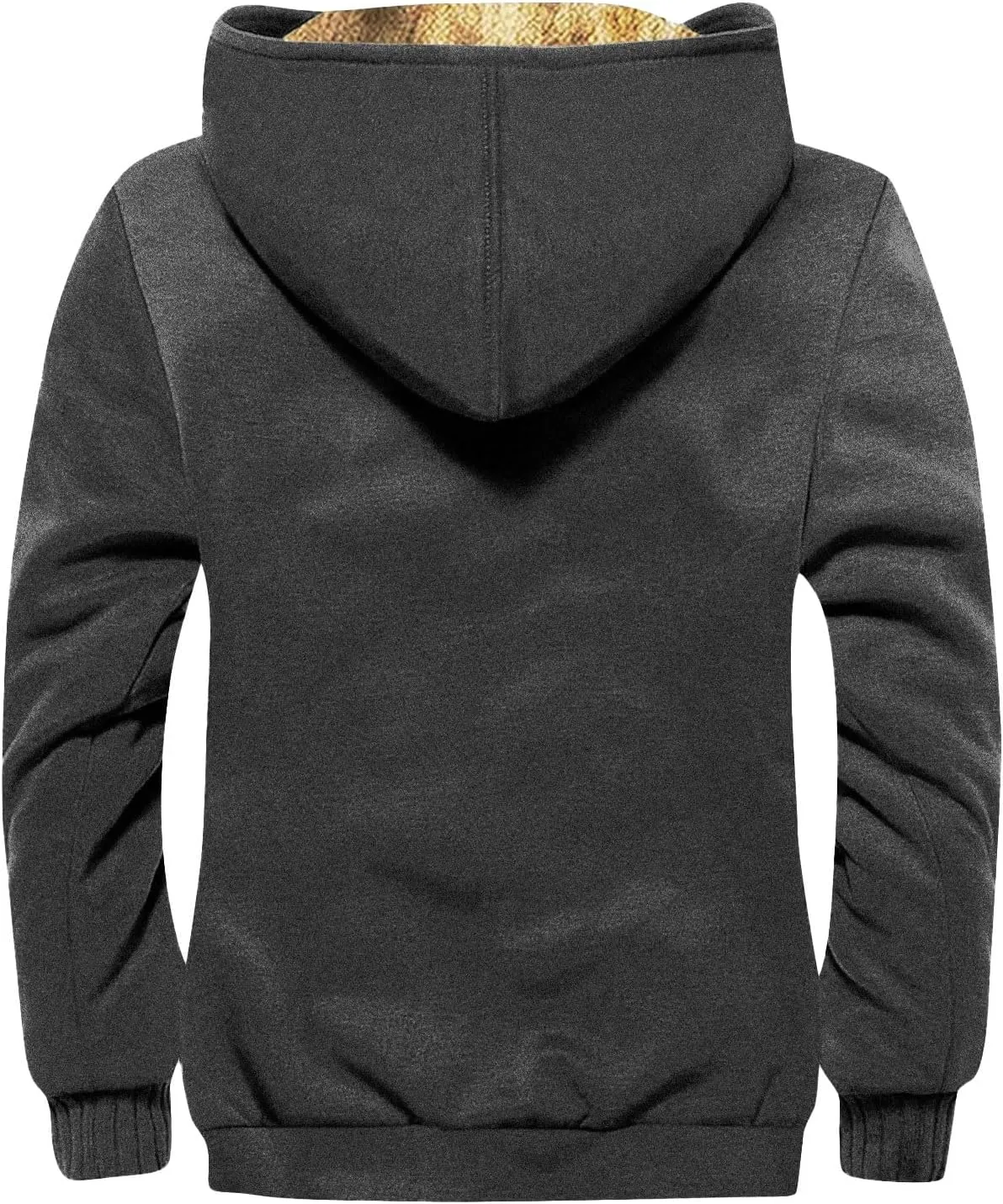 Men's Insulated Flannel Jacket Fleece Lined Plaid Coat Full Zip Up Hoodie Winter Outwear