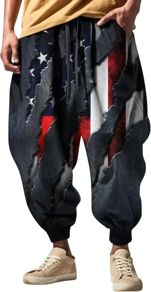 Mens Joggers Sweatpants Fashion Street Feel Casual Sweatpants Men Cotton Baggy Hippie Yoga Harem Pants Baggy