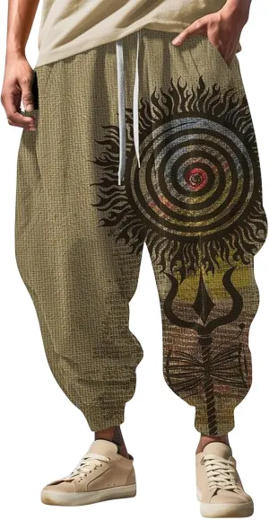 Mens Joggers Sweatpants Fashion Street Feel Casual Sweatpants Men Cotton Baggy Hippie Yoga Harem Pants Baggy