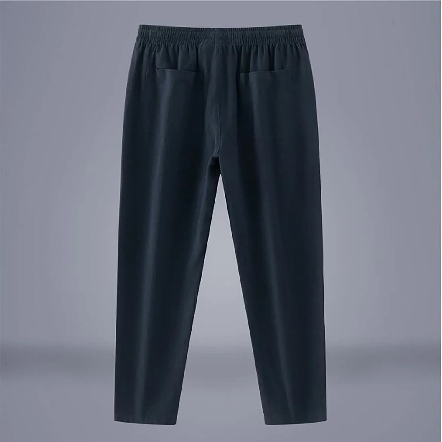 Mens Linen Pants Beach Tall Summer Elastic Waist Drawstring Beach Athletic Pants for Workout, Jogging, Running