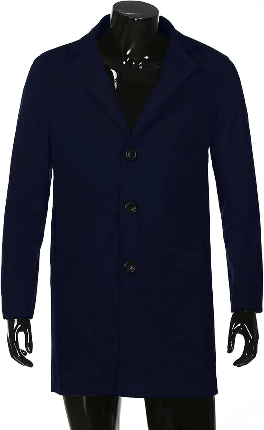 Men's Peacoat Casual Long Trench Coat Single Breasted Pea Regular Fit Warm Winter Overcoat Work Dress Jacket, M-5XL