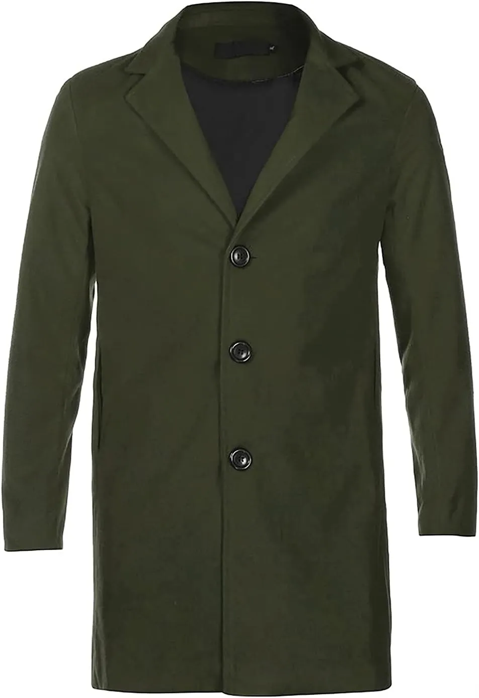 Men's Peacoat Casual Long Trench Coat Single Breasted Pea Regular Fit Warm Winter Overcoat Work Dress Jacket, M-5XL