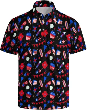 Mens Polo Shirt Performance Moisture Wicking Polo Shirts Short Sleeve Golf Shirt Mens Tennis Polo Shirt