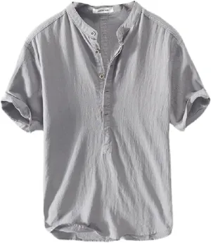 Mens Provence Linen Cotton Shirt,Casual Lightweight Linen Summer Shirt Mens