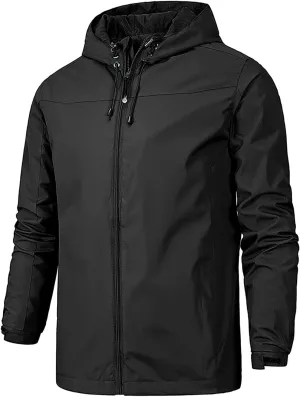 Men's Rain Jackets Waterproof With Hood Windbreaker Jacket Outdoor Lightweight Shell Coat For Jacket, XL-5XL